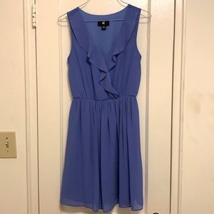Blue Ruffle Collar Dress; Size XS / Small